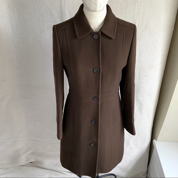 J.Crew 6 Wool Year Round Lady Coat 3/4 Midi Brown - Picture 5 of 9